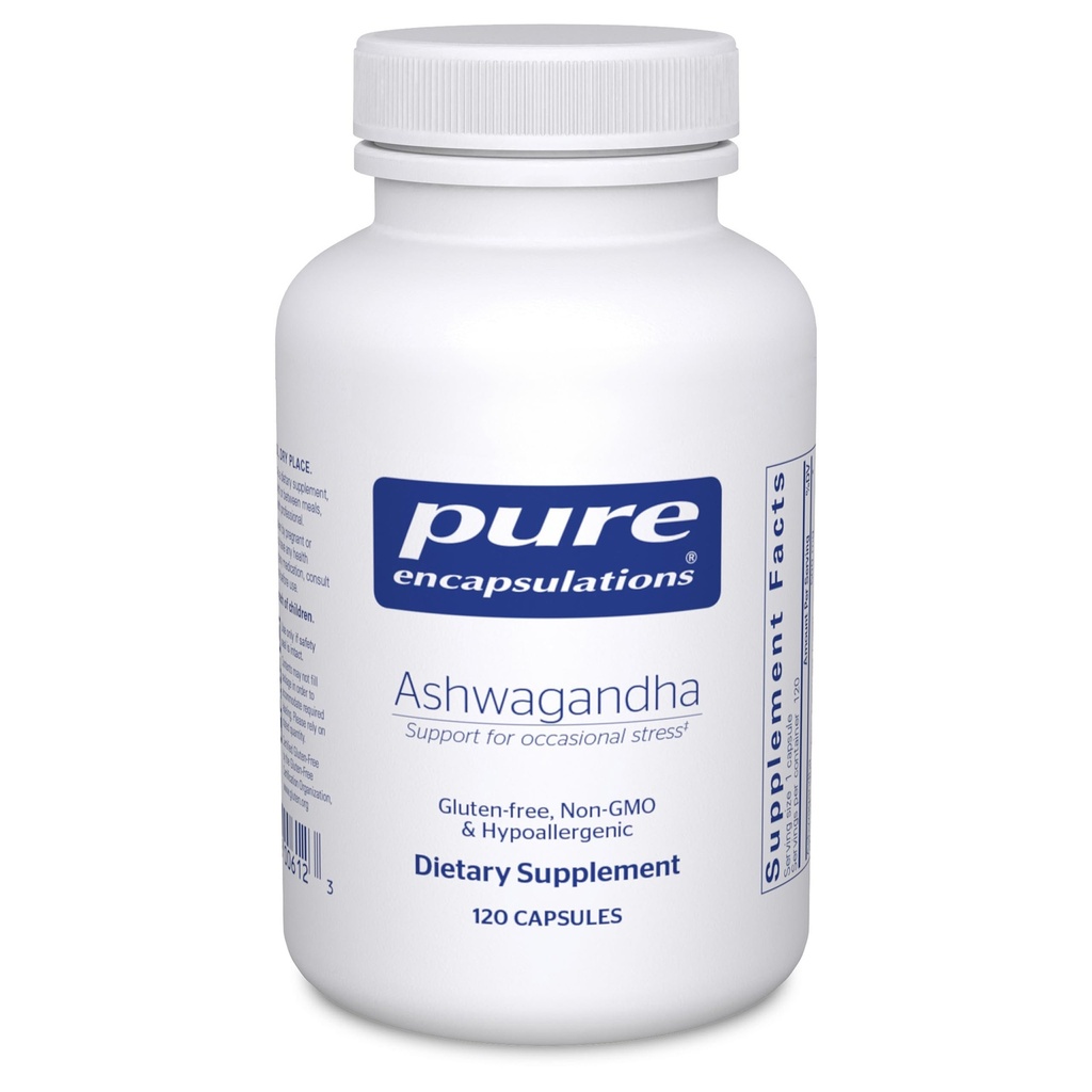 Pure Encapsulations Ashwagandha - 500 mg Ashwagandha Extract - Metabolisme en stress Ondersteuning - Immuunondersteuning - GGO-vrij & veganistisch - 120 capsules