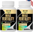 Vruchtbaarheid Supplementen voor mannen, mannelijke prenatale vitamines -Optimale Sperma Telling, Motiliteit en Kracht, 2000MG Mannen Vruchtbaarheid Supplementen met Maca Wortel voor Concept - Packs van 2