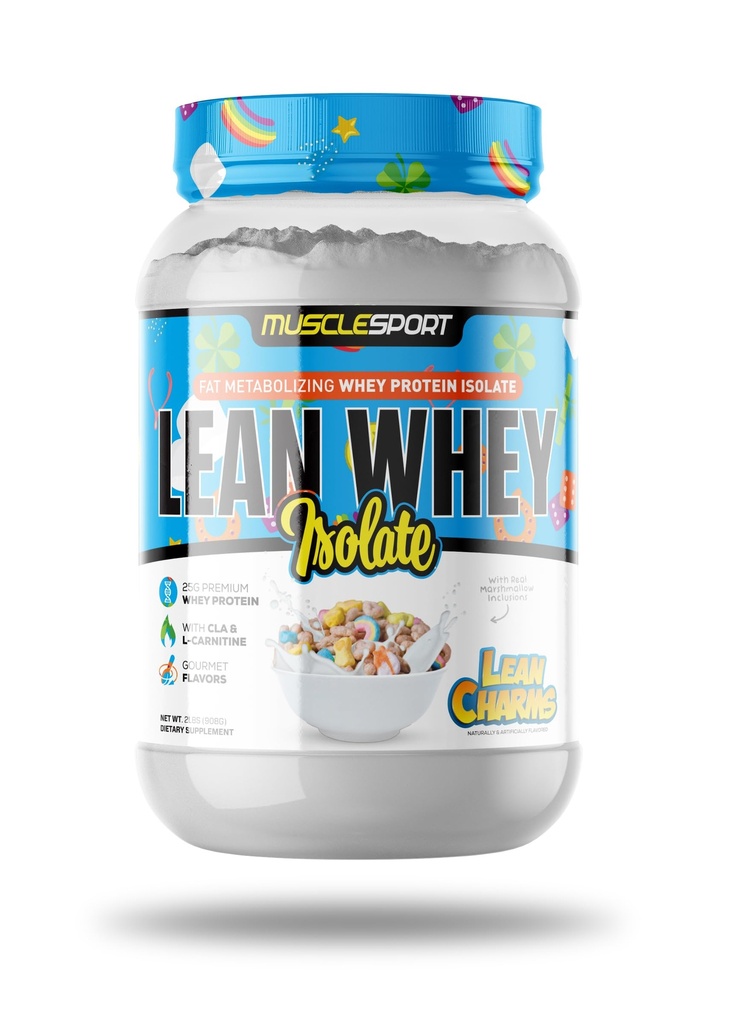 MuscleSport Lean Whey Revolution™ Protein Powder - Whey Protein Isolate - Low Calorie, Low Carb, Low Fat, Incredible Flavors - 25g protein per scoop (2lb, Lean Charms)
