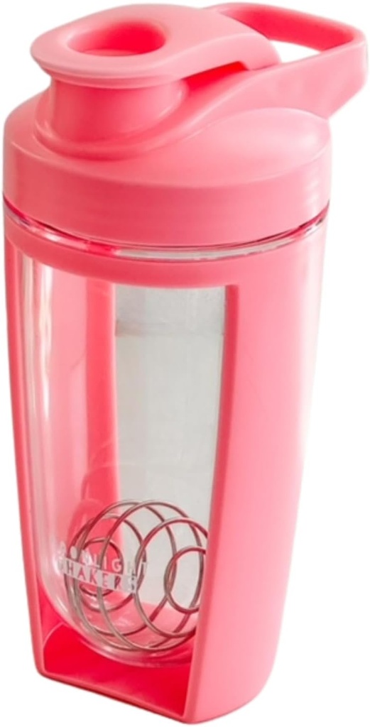 Moonlight Makers Cute 16oz Protein Shaker Fles met stalen Whisk Ball - Leakproof, afwasmachine Veilige Gymfles, Shaker Cups voor Proteïne Shakes & Preworkout Dranken Mixer Cup, Fitness Gifts - Roze