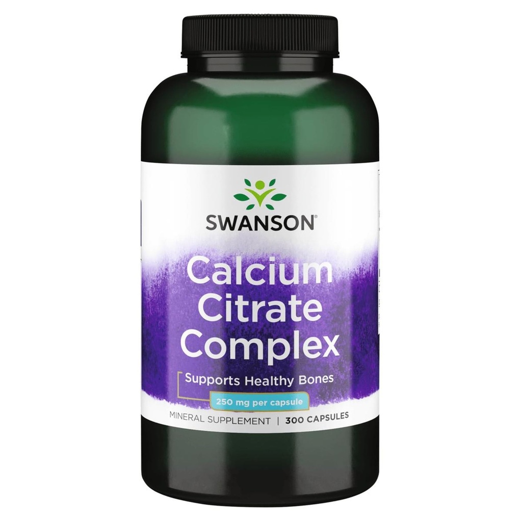 Swanson Calcium Citrate Complex Muscle Bone Health Ondersteuning Mineral Supplement 300 Capsules