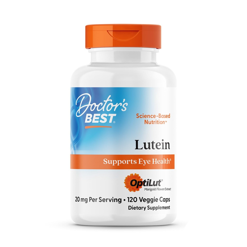 Artsen Beste Luteïne met OptiLut, Ondersteunt Ooggezondheid, Non-GMO, Glutenvrij, Sojavrij, Vegan 120 Veggie Caps