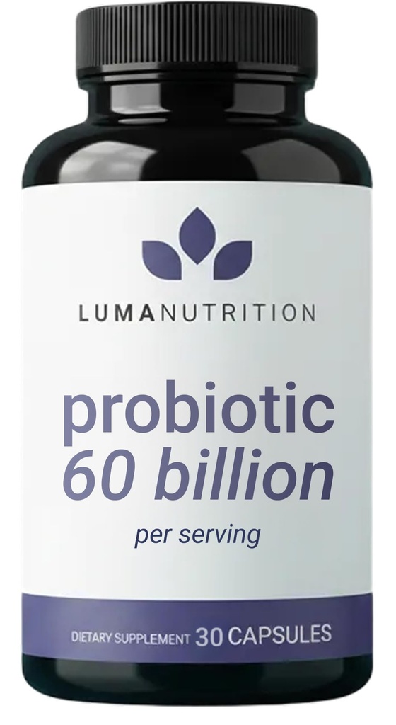 Luma Nutrition Probiotica 60 miljard CFU met Prebiotica - Probiotica voor vrouwen en mannen - Geformuleerd voor Digestieve Enzyme Health - Vegan & Glutenvrije - 60 capsules