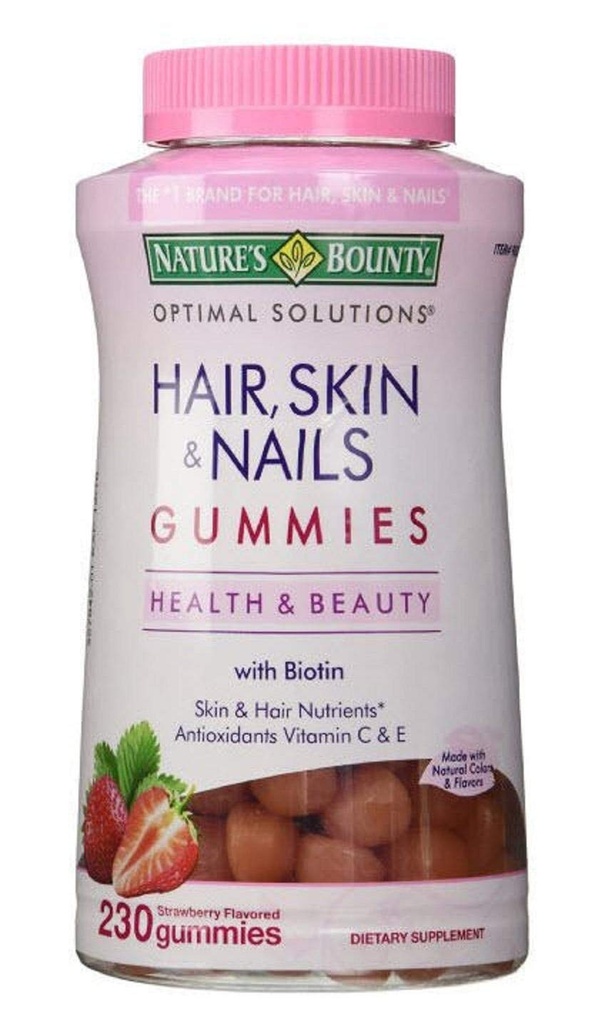 Nature's Bounty Hair Skin and Nails, 230 Gummies, 230 Telling (Pack of 1)