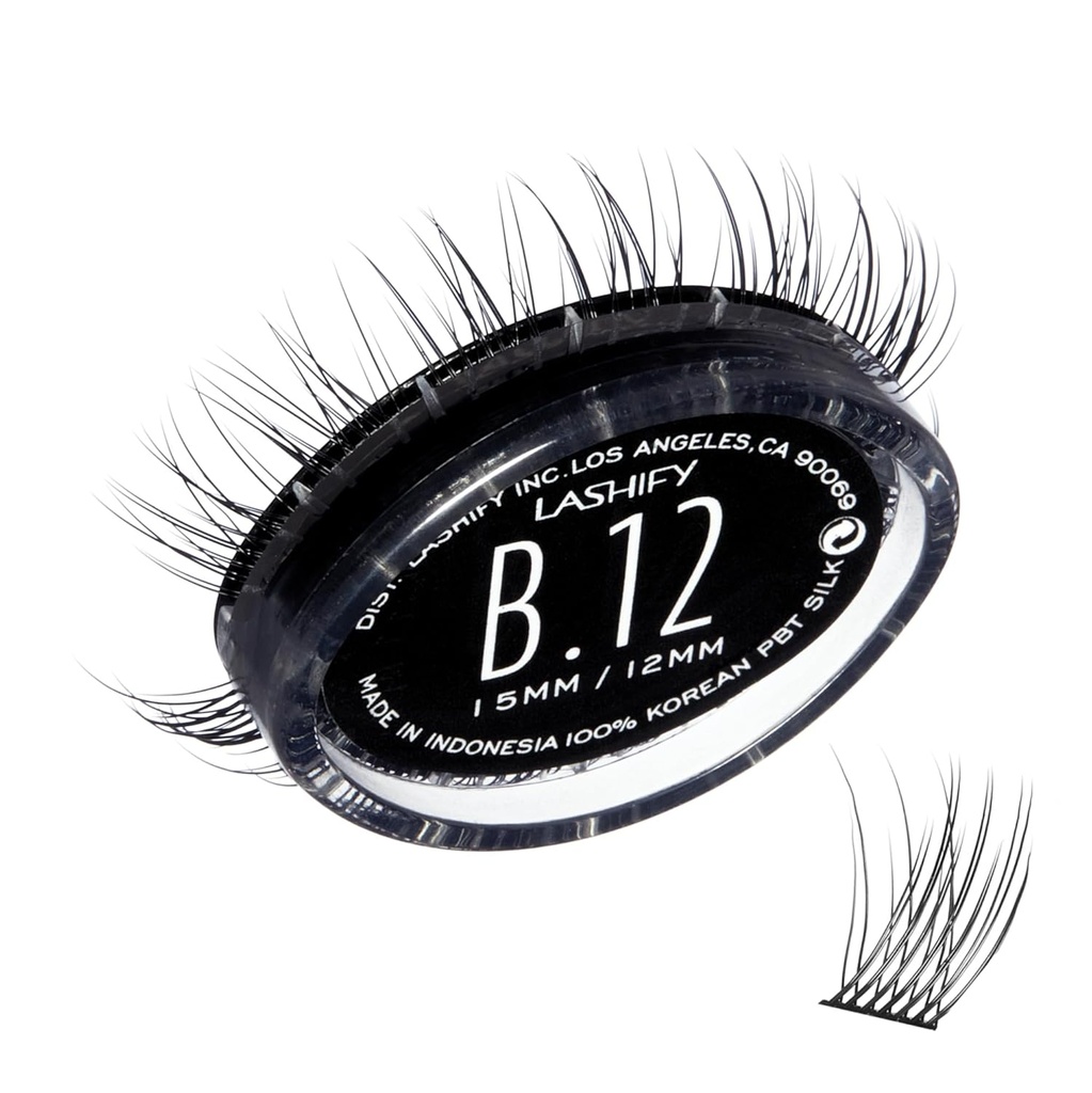 Lashify Bold 12mm Gossamer DIY wimperextensies Navullen, Zwart, Makkelijk Valse wimpers voor een natuurlijke look
