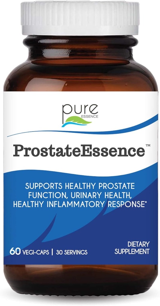 Pure Essence Labs Prostaat Essence w/Vitamine D3, Selenium, Zinksupplementen en meer - Heren Vitaminen en Kruidensupplement voor Prostaat Gezondheid w/Beta Sitosterol - 60 Caps voor mannen