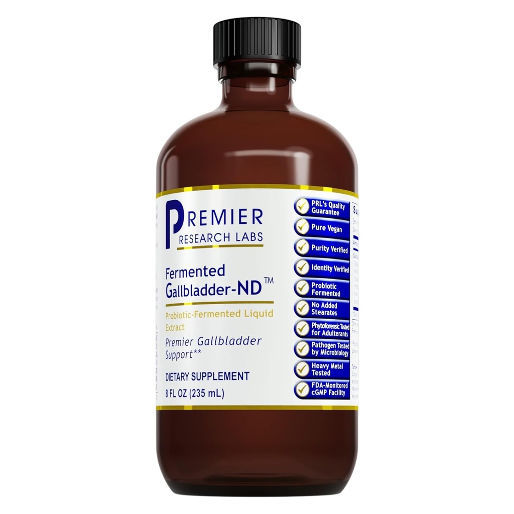 Premier Research Labs Gefermenteerde galblaas-ND - Galblaas Reiniging, Melkdistel en Artichoke Extract, Melkdistel Liquid Drops, Tinctuur Supplement met Antioxidanten, Kurkuma - 8 Fl Oz Fles