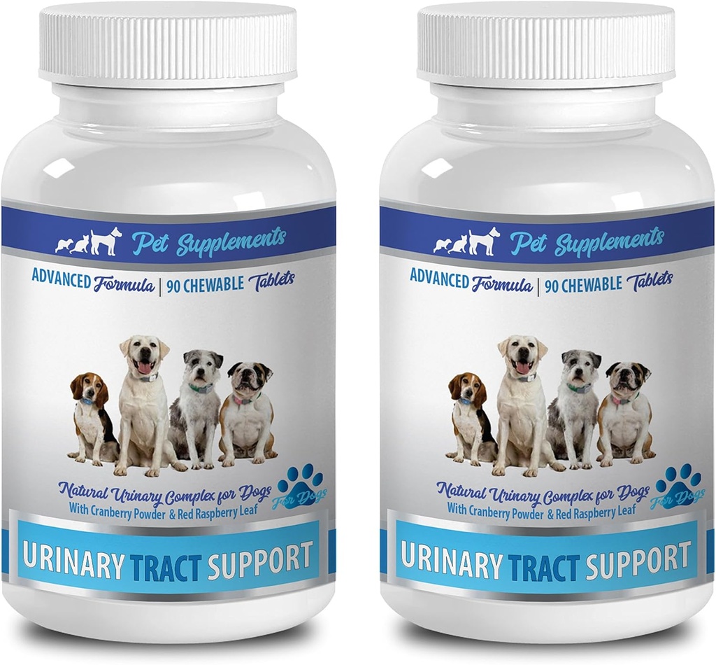 hondenurine-incontinentie - DOG URINAIRE TRACT ONDERSTEUNING - NATUURLIJKE CRANBERRY OPLOSSING - BLADERGEZONDHEID - VOETGEBRUIK - bio cranberry extract voor honden - 2 Fles (180 Treats)