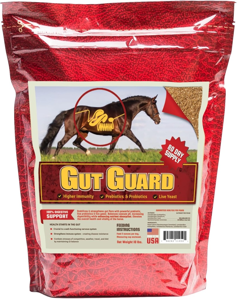 Equine Gut Guard 10 lb, Probiotic en Prebiotic Horse Supplement for Gut Health