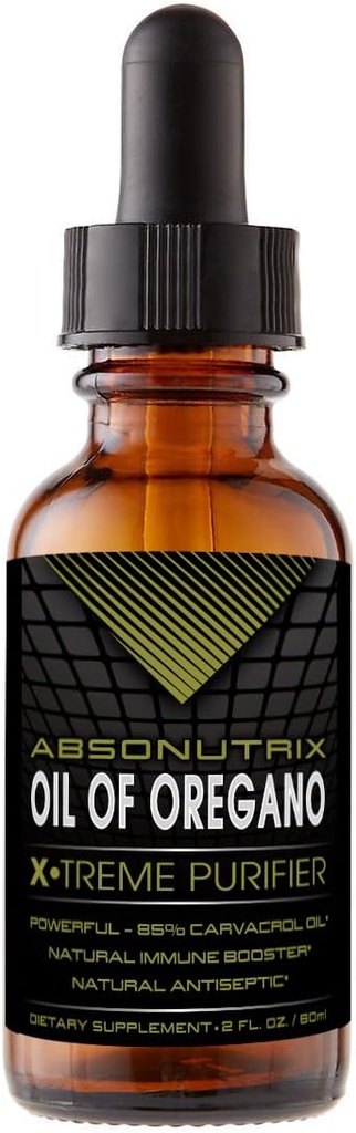 Absonutrix Oil of Oregano 43 mg, 540 Servings, 2 Oz Bottle, High Biobeschikbaarheid, 85% Carvacrol Oil, Quick Absorptie, Potent Ingredients, Cruelty-Free, Third-Party Tested, Non-GMO, Made in USA