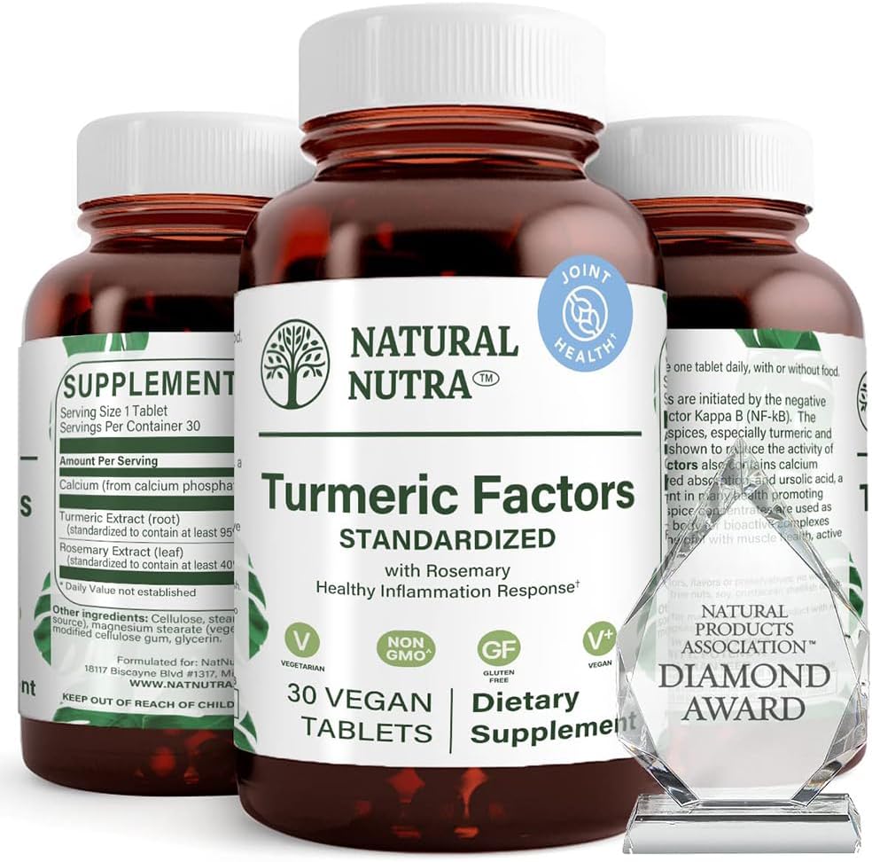 Natuurlijke Nutra Kurkuma Curcumine met 95% Curcuminoïden Extract Supplement met Rozemarijn voor Brain Health, Verbetert het geheugen en verbetert de concentratie, Verbeter de spijsvertering 350 mg, 30 Vegan tabletten