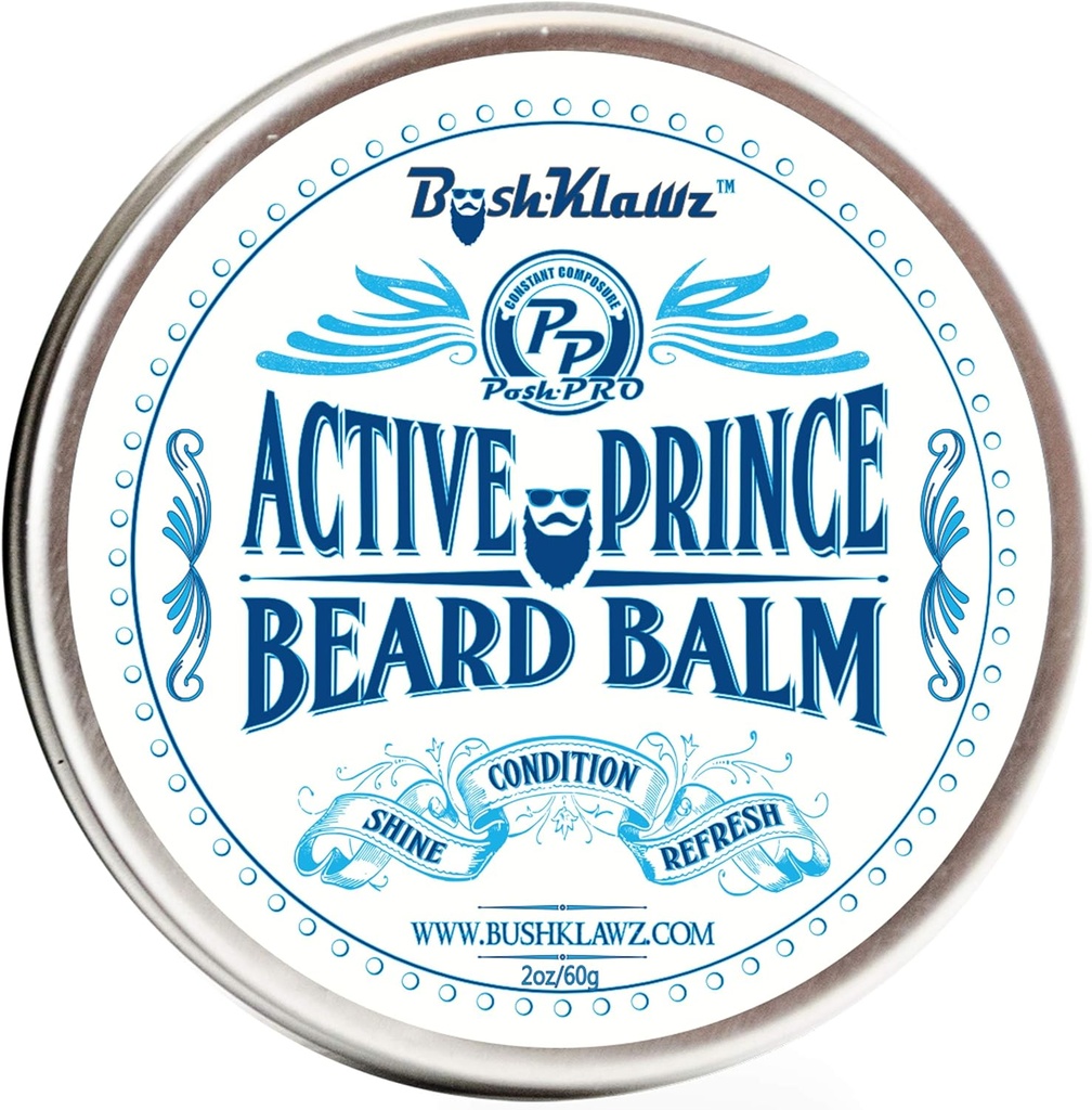 BushKlawz Baard Balsem Leave-in Conditioner, 2 oz - Active Prince Scent - Beste Conditioner voor Herenbaard en Gifting
