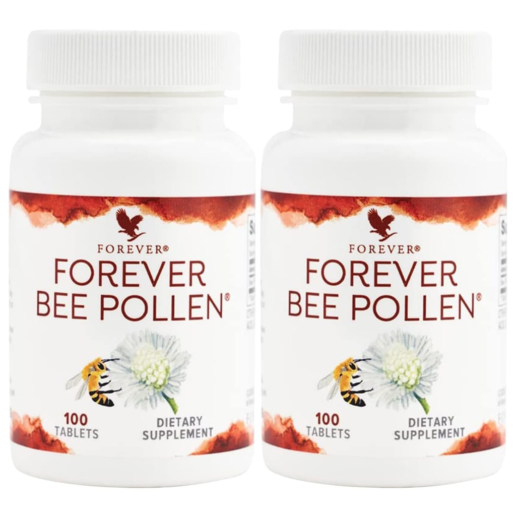 Forever Living - Bijenpollen - Energie en Voeding met bioactieve verbindingen - Vegetarisch en Glutenvrij - 100 tabletten (verpakking van 2)