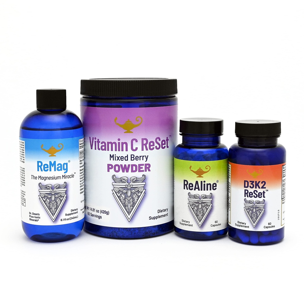 RnA ReSet - De Longevity Bundle - ReMag Magnesium, Vitamine C, Vitamine D, ReAline Vitamine B Complex