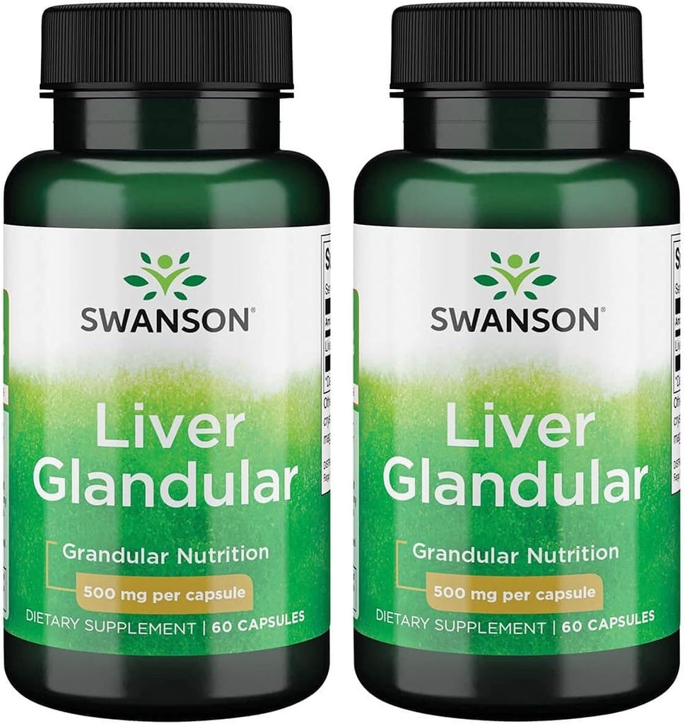 Swanson Lever Glandular 500 Milligram 60 capsules (2 verpakkingen)