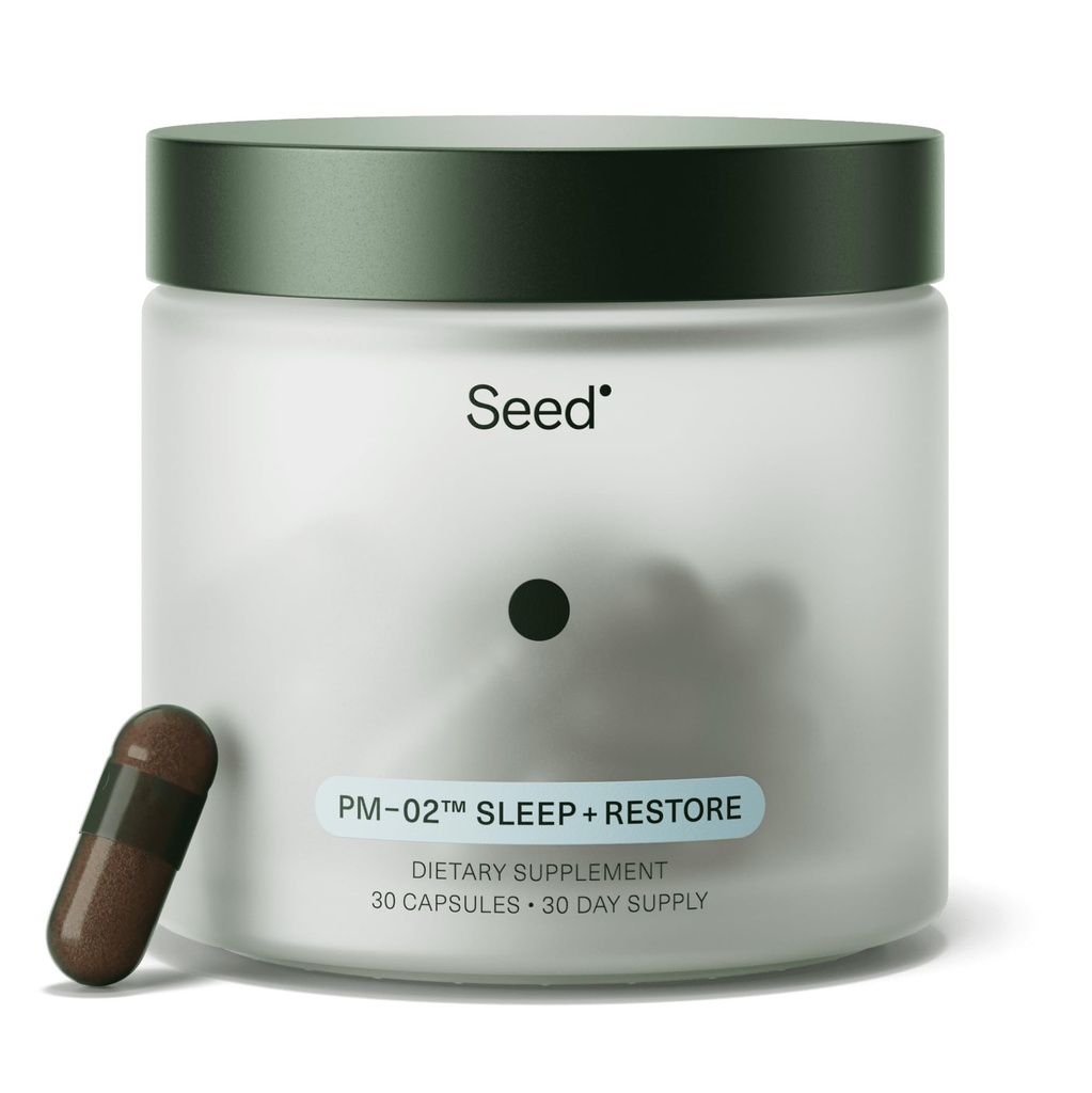 Zaad PM-02 Slaap + Herstel - Slaaphulp voor vrouwen en mannen - Niet-Habit vorming Bio-identieke Melatonine & Ashwagandha - Veganistisch & Houdbaarheid - 30 Capsules (30 dagen levering)