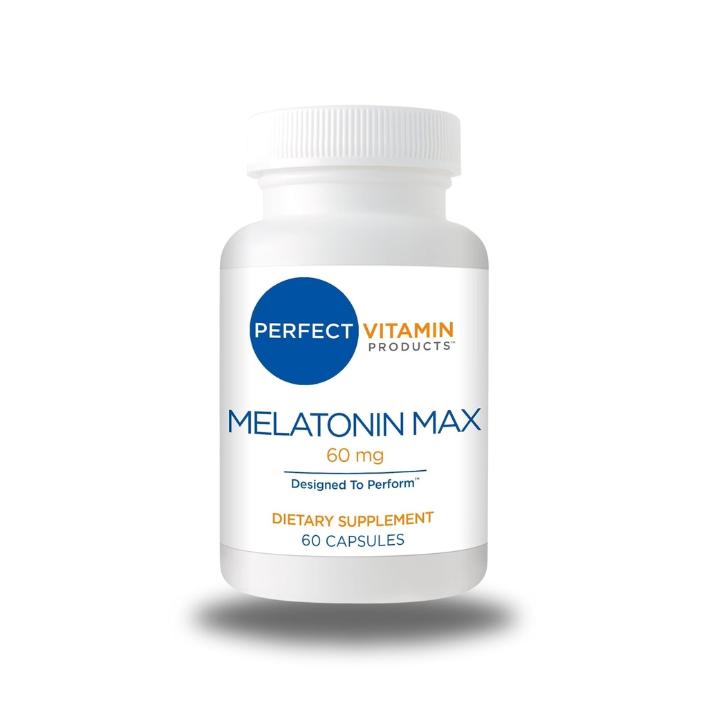 60 mg Extra sterkte Melatonine MAX - Hoge dosering Melatonine, Veganistisch, Non-GMO, Glutenvrij (1-pack)