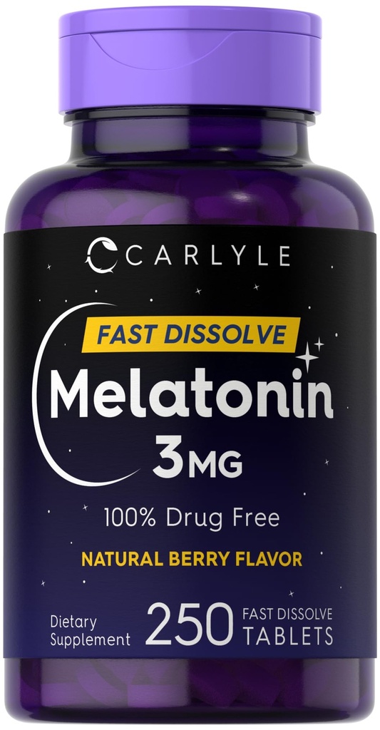 Carlyle Melatonine 3mg Fast request Tablets 250 Telling Low Dose en Drug Gratis Vegan, Non-GMO, Glutenvrij