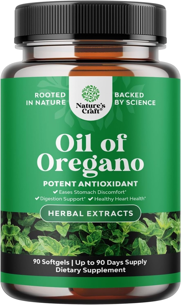 Wild Oil of Oregano Softgels - Gentle Detox for Immune Support - Concentrated Oregano Oil Softgels with Carvacrol 70% - Eases Digestie, Gut Balance & Cleanse Body - Trusted Herbal Supplements - 90 Ct