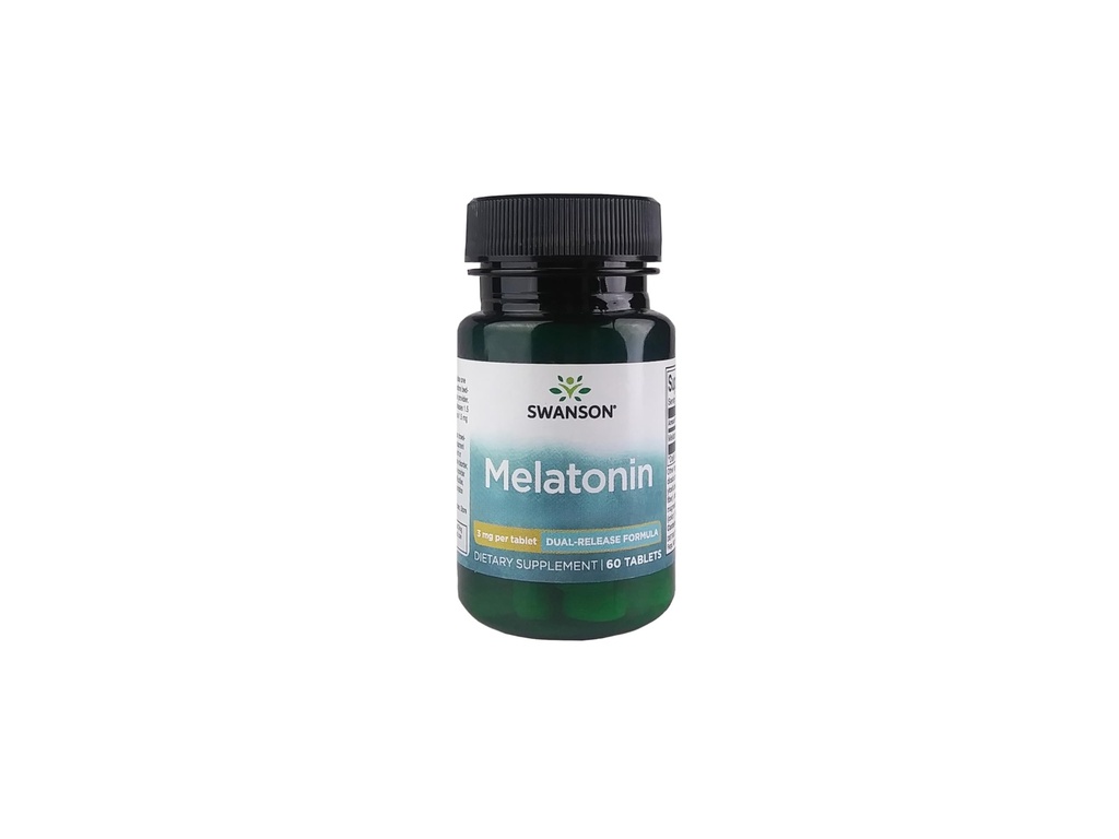 Swanson Melatonine - Natural Supplement Promoting Rustige, herstellende slaapondersteuning - Wellness formule Ondersteuning van een normale, natuurlijke slaap schema - (60 tabletten, 3mg elke)