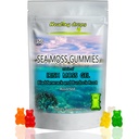 Sea Moss Gummies - Irish Sea Moss - Raw Organic Wildcrafted Sun-Dried Seamoss Powder and Gel - with Bladderwrack Burdock Root 