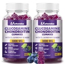 2 Packs 3000MG Glucosamine Chondroitin Gummies met MSM & Vlierbes Extra sterkte - Gezamenlijke ondersteuning, Antioxidant Immuun Ondersteuning Supplement voor volwassenen, mannen & vrouwen - 120 Blueberry Gummies