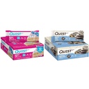 Quest Birthday Cake & Cookies & Cream Dipped Protein Bars, hoog eiwit, glutenvrij, Keto vriendelijk, 12 Tellen elk