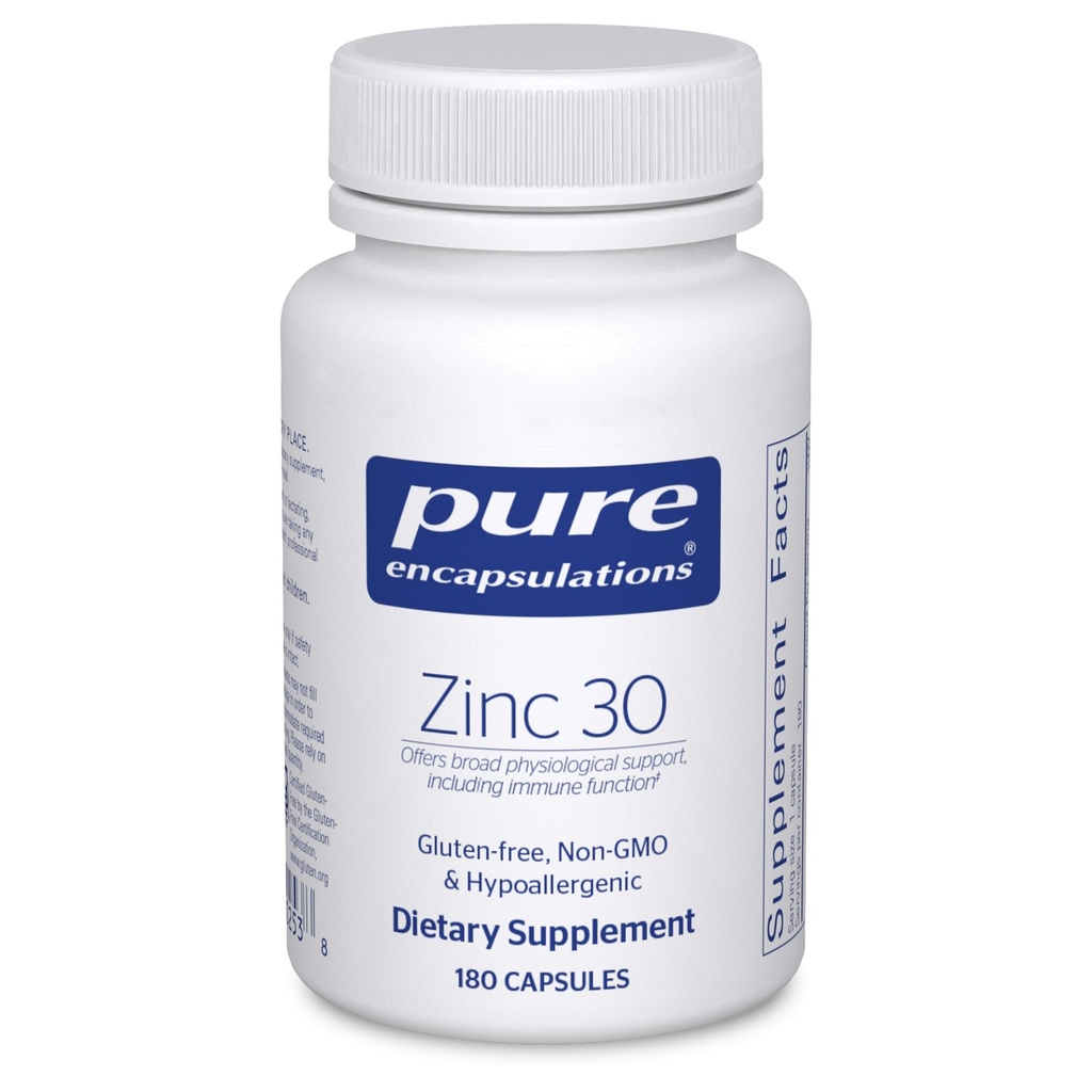 Pure Encapsulations Zink 30 mg - Supplement for Immune System Support, Growth and Development, and Wound Healing* - with Zink Picolinate 30 mg - 180 Capsules