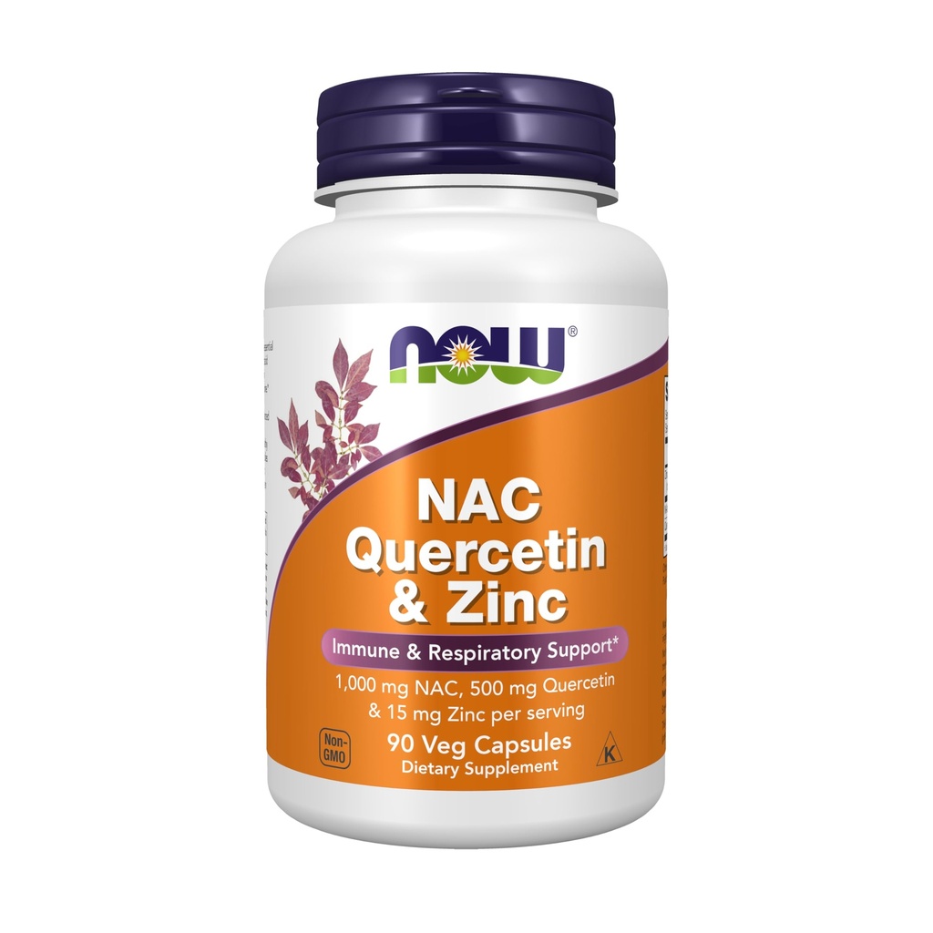 Nu Foods Supplements, NAC Quercetine en Zink, Immuun en Respiratoire Ondersteuning*, 1000 mg NAC, 500 mg Quercetine, 15 mg Zink, 90 Veg Capsules