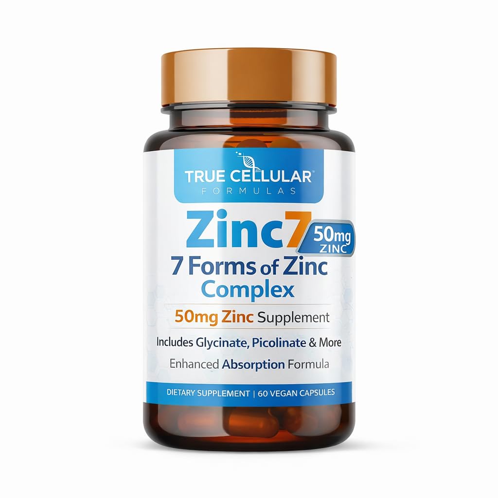 Zink7: 7-in-1 Zinkcomplex 50mg - Maximale absorptie voor Immune Defense, Deep Sleep & All-Day Energy, Hormone Balance, Mental Focus & Metabolisme Ondersteuning 60 Vegan Capsules