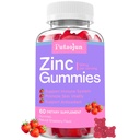 Zink Gummies voor kinderen en volwassenen - Immune Support, Hoge Absorptie Vitamine C & Zink Supplement, Natuurlijke Aardbei Smaak, Suikervrij, Veganistisch - 60 Tellen