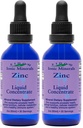 Eidon Ionische Mineralen Liquid Zink Concentraat - Ionische Zink Supplement Drops voor volwassenen en kinderen, ondersteuning van het immuunsysteem, haar en huid, lever en nier gezondheid, Verlicht stress - 2 oz (pakket van 2)