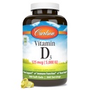 Carlson - Vitamine D3 5000 IE (125 mcg), Bone Health, Muscle Health, Cholecalciferol, Vitamine D Supplementen, Vitamine D3 Zachte Gels, 360 Softgels