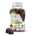 Viteey Iron Gummies voor kinderen met vitamine C - Ondersteunt energie, bloedcelvorming, bloed bouwer Anemie Kids Iron Supplements - Veganistisch, Gelatinevrij, Glutenvrij - Smaakvolle Kauwbare Grape Flavored