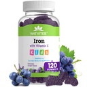 Kinderen IJzeren Gummies met Vitamine C - Heerlijke Grape Flavor - Energie & Blood Health Support - Glutenvrije Vegetarische Kinderen IJzer Supplement voor kinderen en peuters Leeftijd 2+ (120 Tel.)