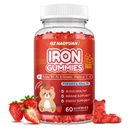 Iron Supplement Gummies for Kids, Kids Multivitamine with Iron - Zink, Vitamine B Complex, A, C, D, B6, B12, Turmeric Extract, Biotin for Blood Builder & Energy Support, Iron Deficency, Vegan 60 ct
