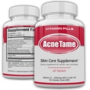 Acne pillen- Acne Tame supplement- Heldere huidvitaminen pil voor olieachtige huidbehandeling, Hormonale vlekken, Antivlekken & Cystische Acnes Supplementen voor vrouwen, mannen, tieners & volwassenen- 60 orale tabletten