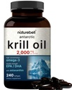 NatureBell Antarctic Krill Oil 2000mg Supplement, 240 Softgels, 3X Strength Natural Source of Omega-3s, EPA 240mg + DHA 160mg + Astaxanthine 800mcg