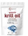 Micro Ingrediënten Antarctische Krill Oil Supplement, 2000mg per portie, 120 Softgels, Triple Strength, rijk aan Omega-3s EPA, DHA & Natural Astaxanthine, ondersteunt Immune System & Brain Health