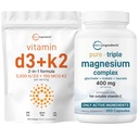 Micro Ingrediënten Vitamine D3 5.000iu + K2 100mcg Softgels & Pure Triple Magnesium Complex 400mg Capsules 