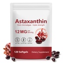 Astaxanthine Supplementen 12mg 120 Softgels, Premium Astaxanthine Antioxidant Supplement, Ondersteunt Oog, Huid, Gewricht, Hersenen, Hart en Immuun Systeem Gezondheid, Verse Microalgen Bron, Niet-GMO & Geen Gluten
