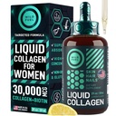 WILD BRANDSTOF Liquid Collageen Peptiden met Biotin Vitaminen voor haar huid en nagels - 30.000mcg Liquid Collageen voor vrouwen en mannen Plus Biotin - Citroen smaak, tot 2-maand - 2 oz