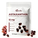 Astaxanthine Supplement 12mg Softgels, natuurlijke astaxanthine van Microalgen met MCT Olie voor Absorptie, Krachtige Antioxidant Ondersteuning voor Skin Eye Heart Joint Health, Non-GMO Glutenvrij, 120 Softgels