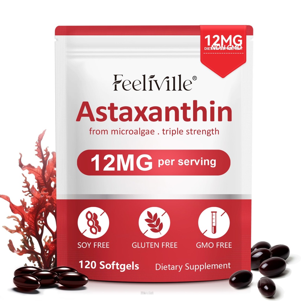 Astaxanthine 12mg, 120 Softgels, 4 maand levering 