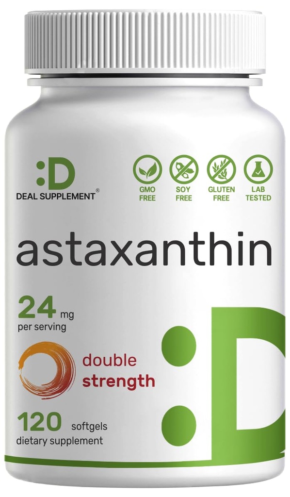 DEAL ›› Astaxanthine 24mg per portie (12mg per cap), 120 Softgels 
