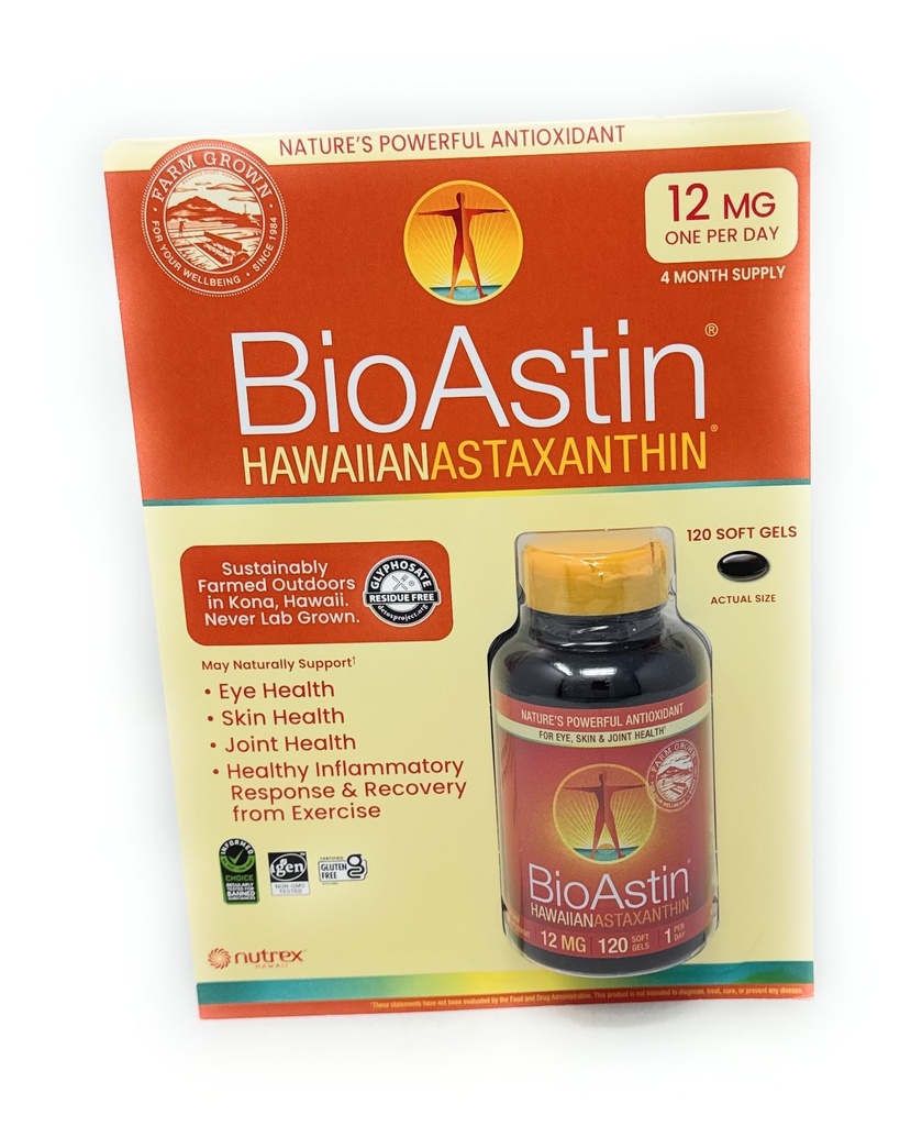 BioAstin Hawaiian Astaxanthine 12 mg, 120 Zachte Gels