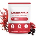 Astaxanthine Supplementen,12mg Astaxanthine Natural Anti-Aging Formula - Ondersteunt Ogen, Gezamenlijke, Interne Circulatie & Huidgezondheid, Non-GMO Non-Gluten