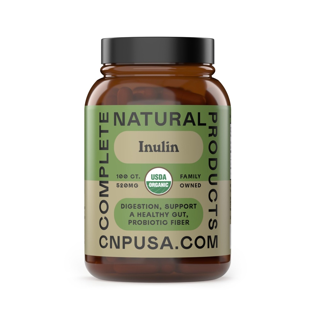 Complete Natural Products Biologische Inulin Capsules - 520mg 100 Pillen, Biologische Jeruzalem Artichoke Inulin Capsules