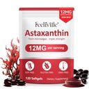 Astaxanthinesupplementen, Premium Astaxanthine 12mg Antioxidant met Antioxidant Activiteit, Ondersteunt Oog, Gewricht, Immuun, Huid Gezondheid, Internal Circulation, 1Pack(120 Softgels), Non-GMO & No Gluten