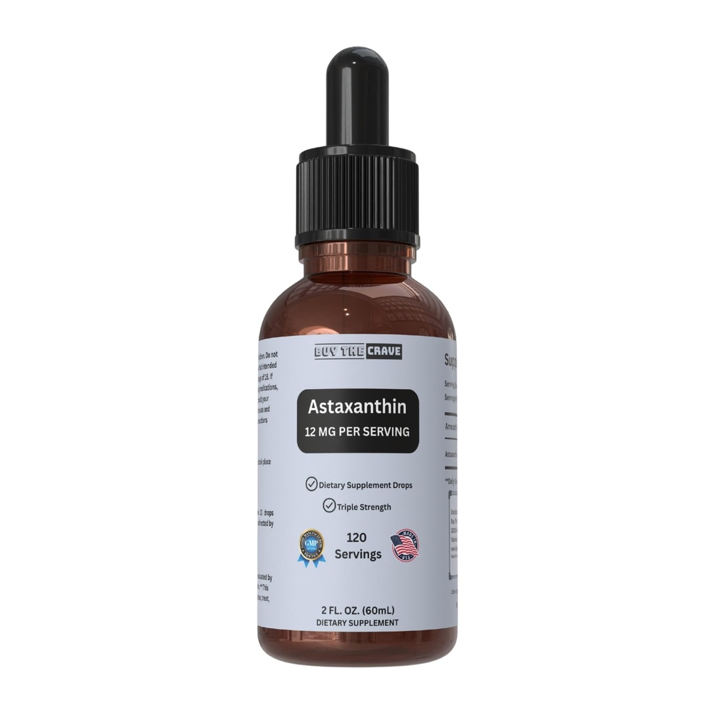 Astaxanthine Liquid Drops Infused with Cold Pressed Extra Virgin Olive Oil 